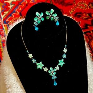 Blue & Teal Necklace & Earrings